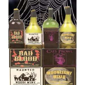 Halloween Spooky Bottle Stickers (Pkg of 8 Labels)