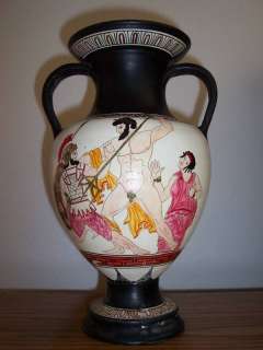 Hand Made Hand Painted Red Clay Greek Vase From Greece  