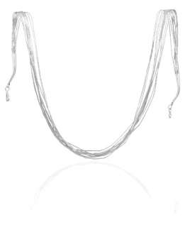 10 Strand Liquid Silver Chain Necklace   18 to 30  