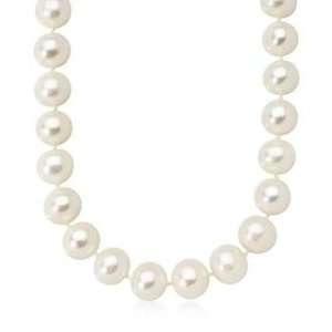    11 12mm Pearl Necklace With 14kt Yellow Gold Clasp Jewelry