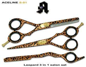 Leopard Salon kit hairdressing & Barber scissors Razor  