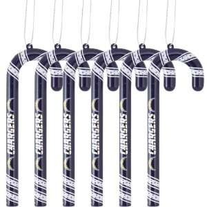  San Diego Chargers 6 Pack Team Color Candy Cane Ornaments 