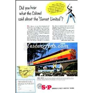   Vintage Ad Southern Pacific Lines   Sunset Limited 