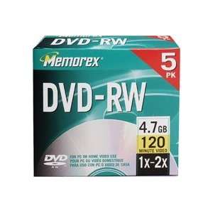  5pk Memorex DVD RW 4.7GB Electronics