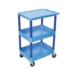  Luxor 3 Shelf Utility Cart Blue: Office Products