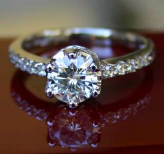 15 CT MOISSANITE ROUND MICRO PAVE ENGAGEMENT RING  