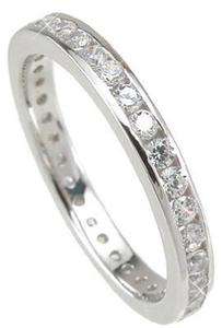 CARAT .925 STERLING SILVER ROUND CUT ETERNITY RING BAND SIZE 5,6,7 