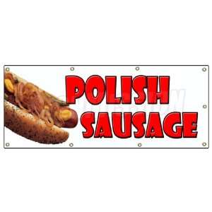  36x96 POLISH SAUSAGE BANNER SIGN sandwich concession 