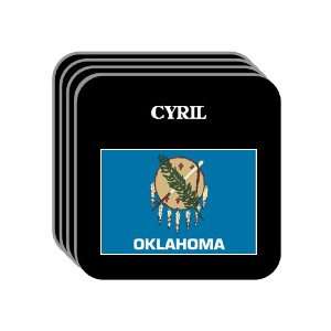 US State Flag   CYRIL, Oklahoma (OK) Set of 4 Mini Mousepad Coasters
