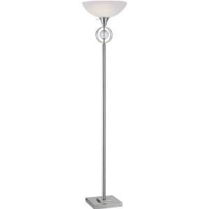 TORCH LAMP, PS/CLEAR GLASS W/GLASS SHADE, E27 CFL 32W  