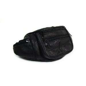 Fanny Pack From Genuine Cowhide Leather with 6 Zipper Pockets