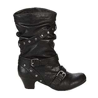 Womens Boot Boyfriend Motorcycle Studded   Black  Mia 2 Shoes Womens 