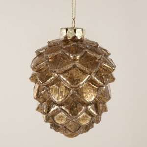 Club Pack of 24 In the Birches Gold Pine Cone Glass Christmas 