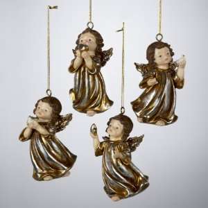 Club Pack of 12 Gold and Silver Angel Ornaments with Doves, Hearts and 