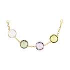 clevereve s 18k pink multi color stones necklace 24 inch