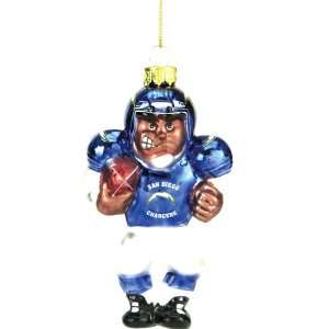   of 3 NFL San Diego African American Player Glass Christmas Ornaments