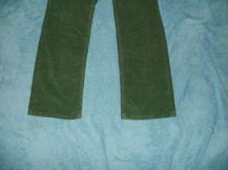 HUDSON BAY 10 Medium green MID rise stretch boot CORDUROY pants 29x29 