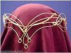   tiara crown celtic circlet gold dainty elven bridal costume accessory