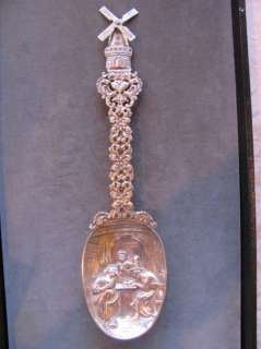 Amazing Antique Dutch Repousse Silver Spoon Dated 1911  