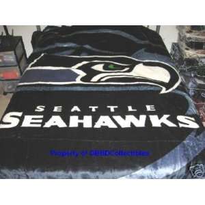 Seattle Seahawks NFL Team Rare Queen Blanket Throw 