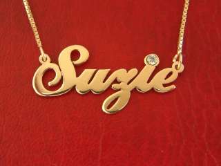   not gold plated) pendant ANY name necklace zirconia birthstone  