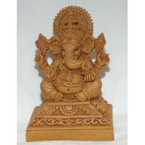  Beautiful 6 Inch Sitting Ganesh Fiber Statue with 