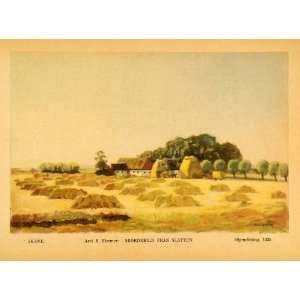 1936 Print Axel B. Kleimer Art Sweden Agricultural Landscape Skordeild 