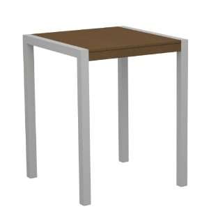   Height Table, Silver Aluminum Frame, Teak: Patio, Lawn & Garden