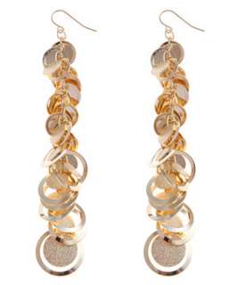 Gold (Gold) Sparkle Disc Drop Earrings  247911493  New Look