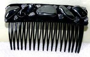 Vintage Modele Depose Hair Comb with Hematite Stones  
