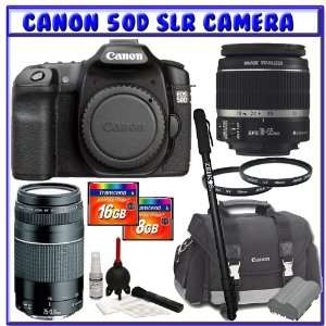 EOS 50D SLR Digital Camera (Body) + Canon EF S 18 55mm IS Lens + Canon 