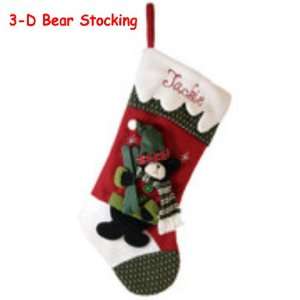  Bear Personalized Snow Cap Christmas Stocking: Everything 