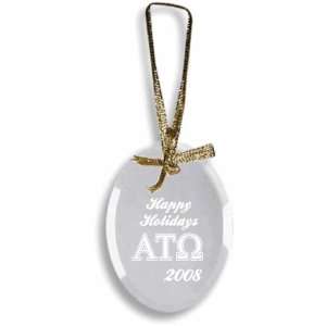  Alpha Tau Omega Glass Ornament