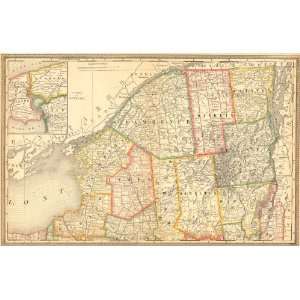   1883 Antique Railroad Map of Northern New York