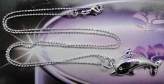 925 Sterling Silver Plated Dolphin Necklace JN139  