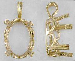 20 x 15 Oval OpenStyle Pendant Setting 10kt Yellow Gold  