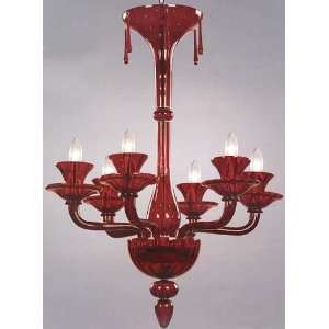 Ruby Six Light Red Crystal Chandelier by Eurofase  Excellent customer 