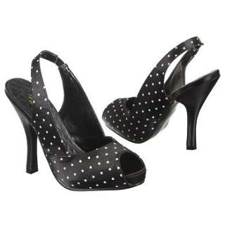 Womens Pleaser Cutiepie 03 Black Satin Shoes 