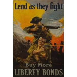 World War I Poster   Lend as they fight   Buy more Liberty 