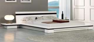 Sonata Modern Platform Bed in White Color  