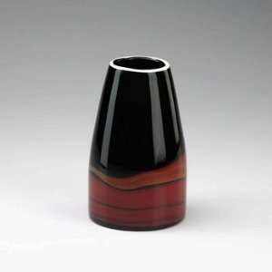   Lighting 02141 Black and Deep Red Swirl Vase, Small Rancho Plant Stand