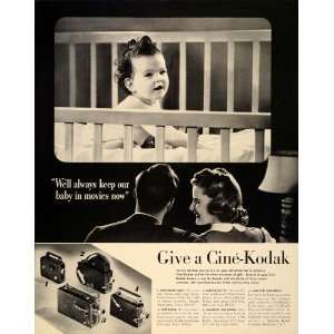  1939 Ad Cine Kodak Video Camera Family Movies Baby Film 