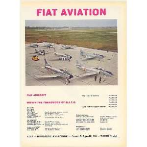 1955 Fiat Aviation Trainer Tactical Support Aircraft Print Ad (53046 
