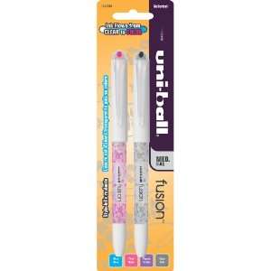uni ball Fusion Stick Medium Point Roller Ball Pens, 2 Colored Ink 