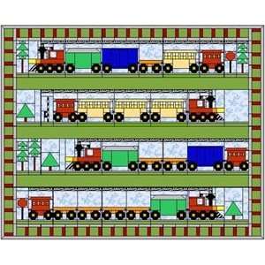  Quilt Pattern with Trains for Twin Size Bed: Home 