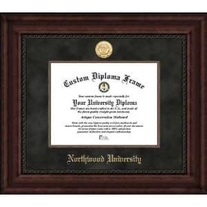 Northwood University Timberwolves   Gold Medallion   Suede Mat 