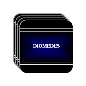Personal Name Gift   DIOMEDES Set of 4 Mini Mousepad Coasters (black 