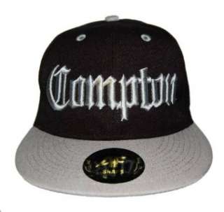 AF Snaps Compton City Snapback Hat Cap   Black / Grey 