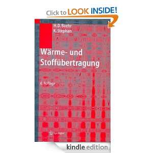 Wärme  und Stoffübertragung (German Edition) H.D. Baehr, K. Stephan 