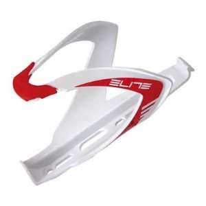  Elite Custom Race Water Bottle Cage: White/Red: Sports 